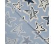French Terry Melange Print - Stars, Dusty Blue