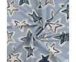 French Terry Melange Print - Stars, Dusty Blue