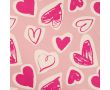 French Terry Melange Print - Hearts, Poudre