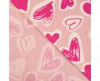French Terry Melange Print - Hearts, Poudre