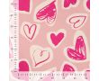 French Terry Melange Print - Hearts, Poudre