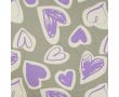 French Terry Melange Print - Hearts, Khaki