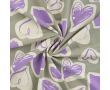 French Terry Melange Print - Hearts, Khaki