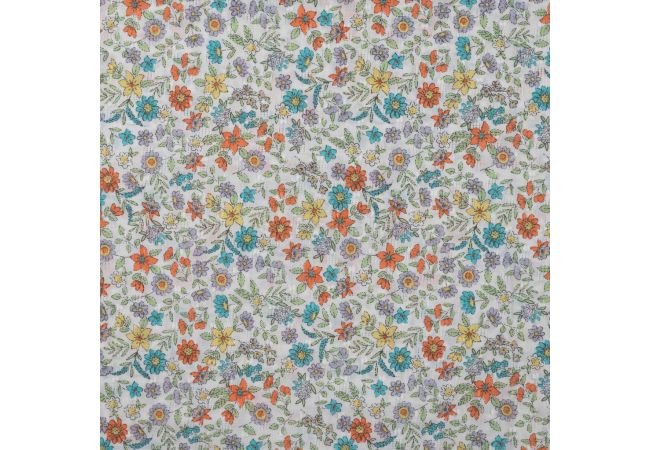 Cotton Dobby Print - Flowers, Violet