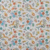 Cotton Dobby Print - Animals & Flowers, Violet