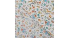 Cotton Dobby Print - Animals & Flowers, Violet
