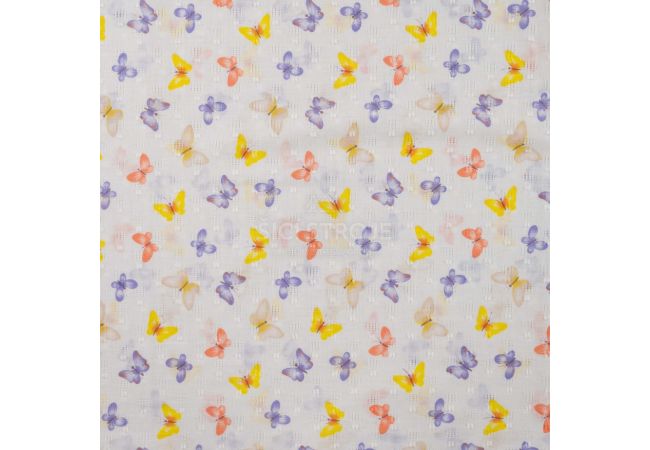 Cotton Dobby Print - Butterflies, Violet