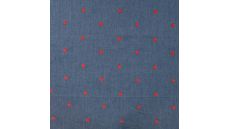 Chambray Embroidery Hearts - Hearts, Denim