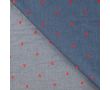 Chambray Embroidery Hearts - Hearts, Denim
