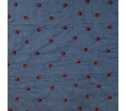 Chambray Embroidery Ladybug - Ladybug, Denim