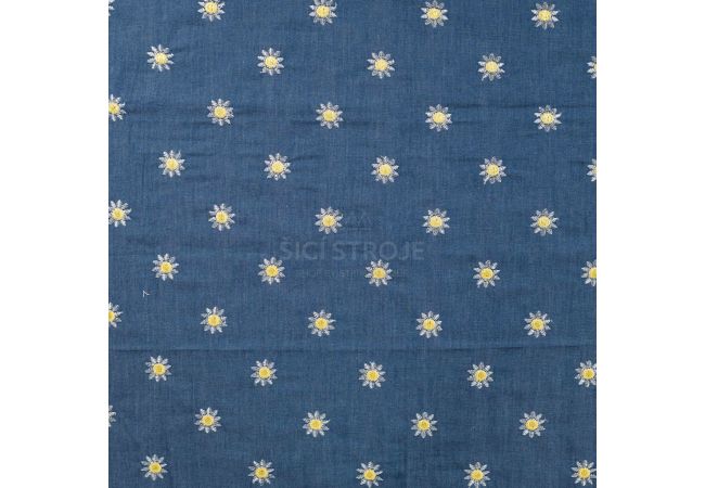 Chambray Embroidery Daisy - Daisy, Denim