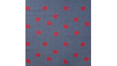 Chambray Print Kiss - Lips, Denim