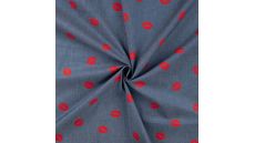 Chambray Print Kiss - Lips, Denim