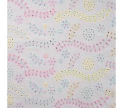 Cotton Multicolor Embroidery - Off White