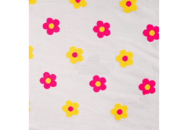 Cotton Voile Embroidery - Flowers, Multicolor