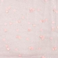 Nylon Mesh & Embroidery Hearts - Baby Rose