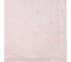 Nylon Mesh & Embroidery Hearts - Baby Rose
