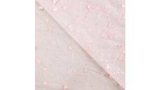 Nylon Mesh & Embroidery Hearts - Baby Rose