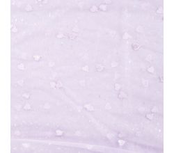 Nylon Mesh & Embroidery Hearts - Dusty Lilac