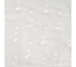 Nylon Mesh & Embroidery Swans - Ecru