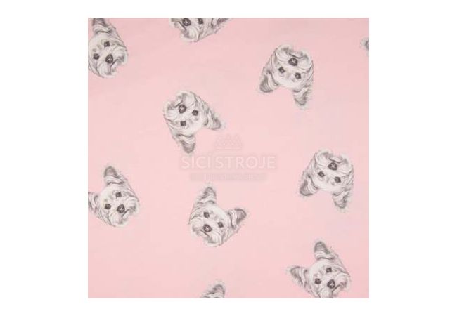 French Terry Digital - Dogs, Rose