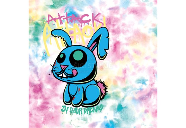 French Terry Digital - Attack Bunny, Multicolor