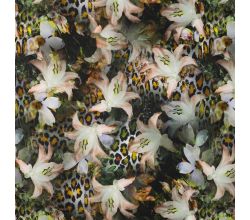 French Terry Digital Print - Lily, Khaki