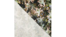 French Terry Digital Print - Lily, Khaki