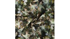 French Terry Digital Print - Lily, Khaki