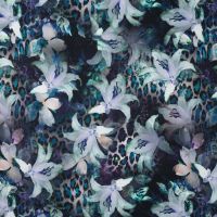 French Terry Digital Print - Lily, Petrol