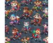 French Terry Digital Print - Cute Animals, Antracite