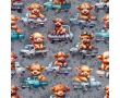 French Terry Digital Print - Cute Cows, Grey
