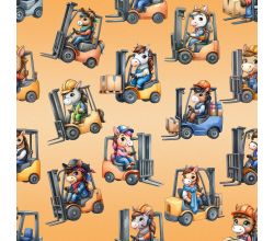 French Terry Digital Print - Working Animals