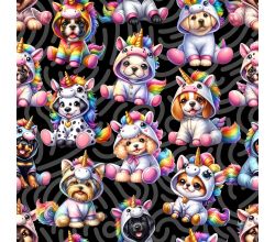 French Terry Digital Print - Unicorn Dogs