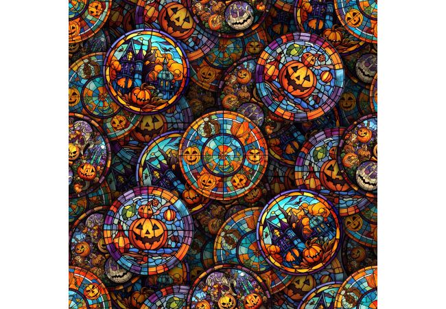 French Terry Digital Print - Stained Glass