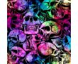 French Terry Digital Print - Coloured Skulls