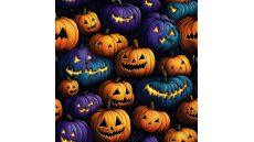 French Terry Digital Print - Coloured Pumpkins, Orange