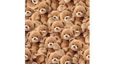 French Terry Digital Print - Teddy Bears, Caramel