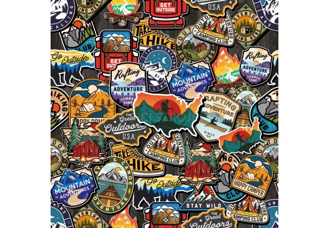 French Terry Digital Print - Outdoors, Army
