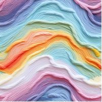 French Terry Digital Print - Craft Rainbow, Multicolor