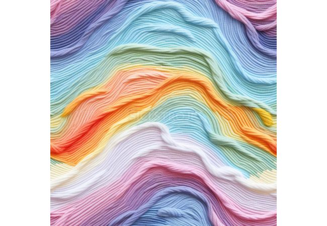 French Terry Digital Print - Craft Rainbow, Multicolor