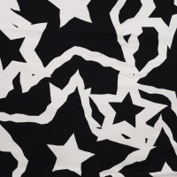 French Terry Digital Print - Stars, Ecru