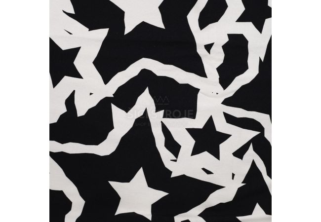 French Terry Digital Print - Stars, Ecru