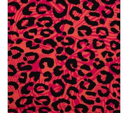 French Terry Digital Print - Leopard, Salmon