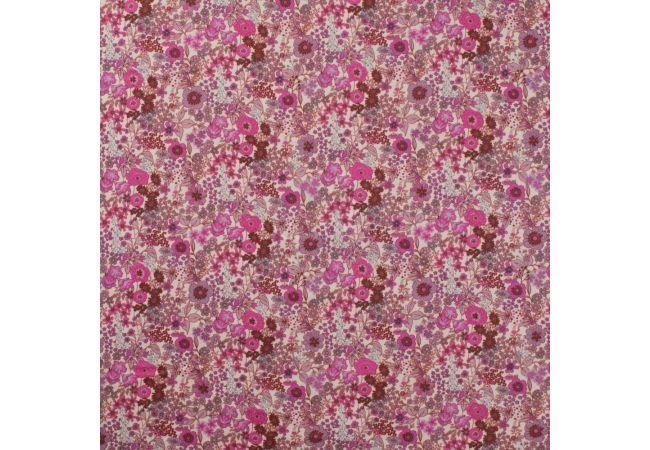 Cotton Voile Digital - Flowers, Fuchsia