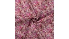 Cotton Voile Digital - Flowers, Fuchsia