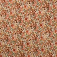 Cotton Voile Digital - Flowers, Coral