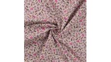 Cotton Voile Digital - Flowers, Fuchsia