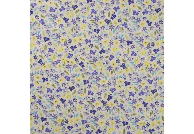 Cotton Voile Digital - Flowers, Lilac
