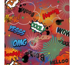 Soft Shell Digital Print - Comic, Dark Red